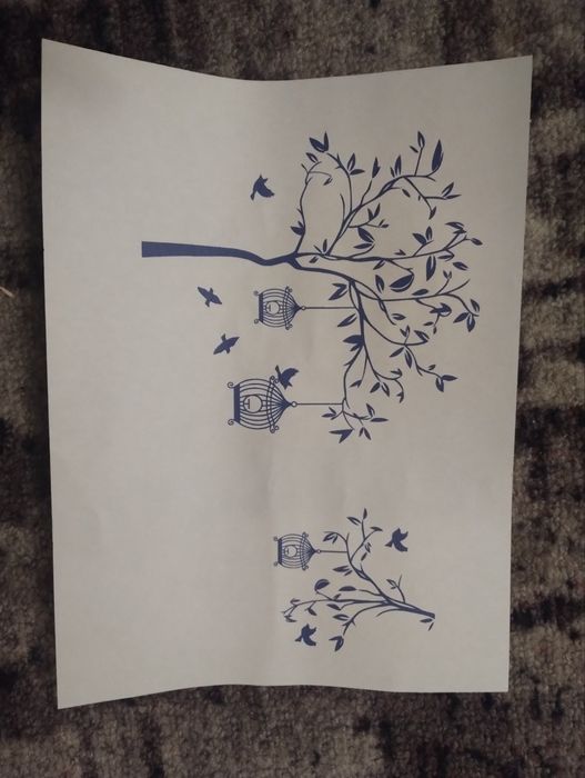 Виниловая интерьерная наклейка на стену Летний сад белая