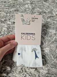 Białe rajtki rajstopy tights cienkie Calzedonia Kids