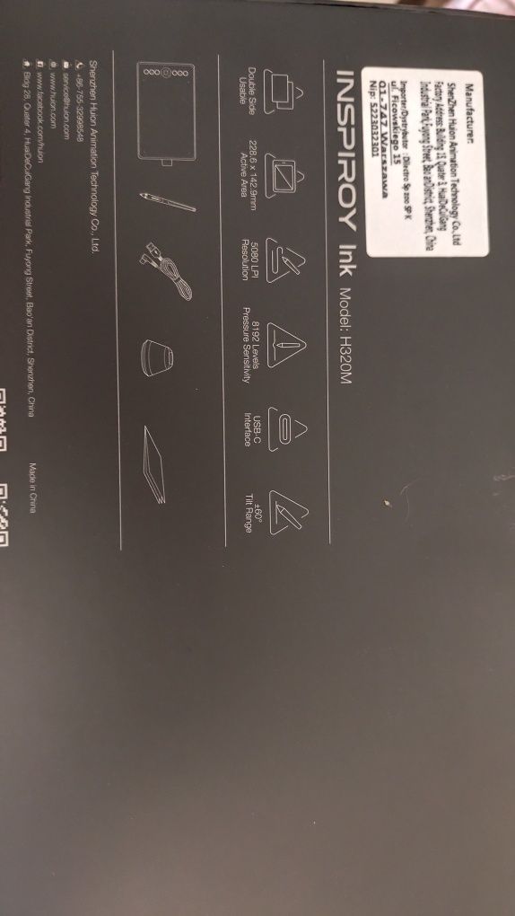 Tablet graficzny HUION H320M + Pióro Tilt PL