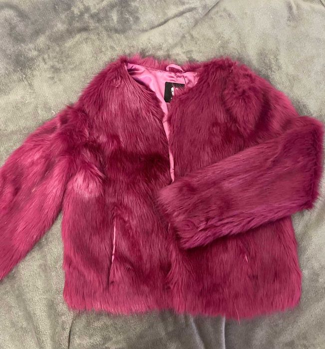 Еко шубка гарного рожевого кольору