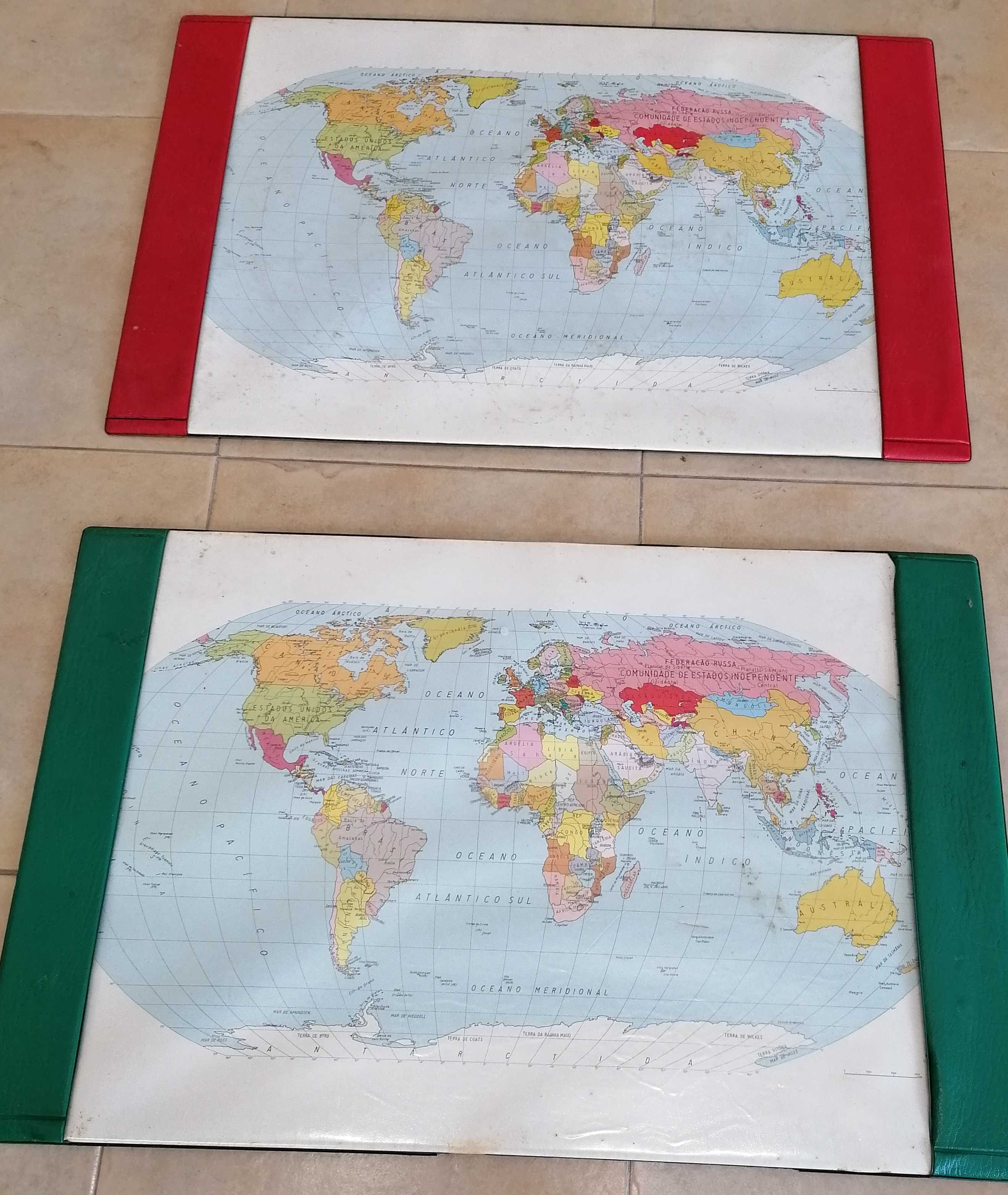 Protetor de secretaria , "mapa mundo", os dois por 5€