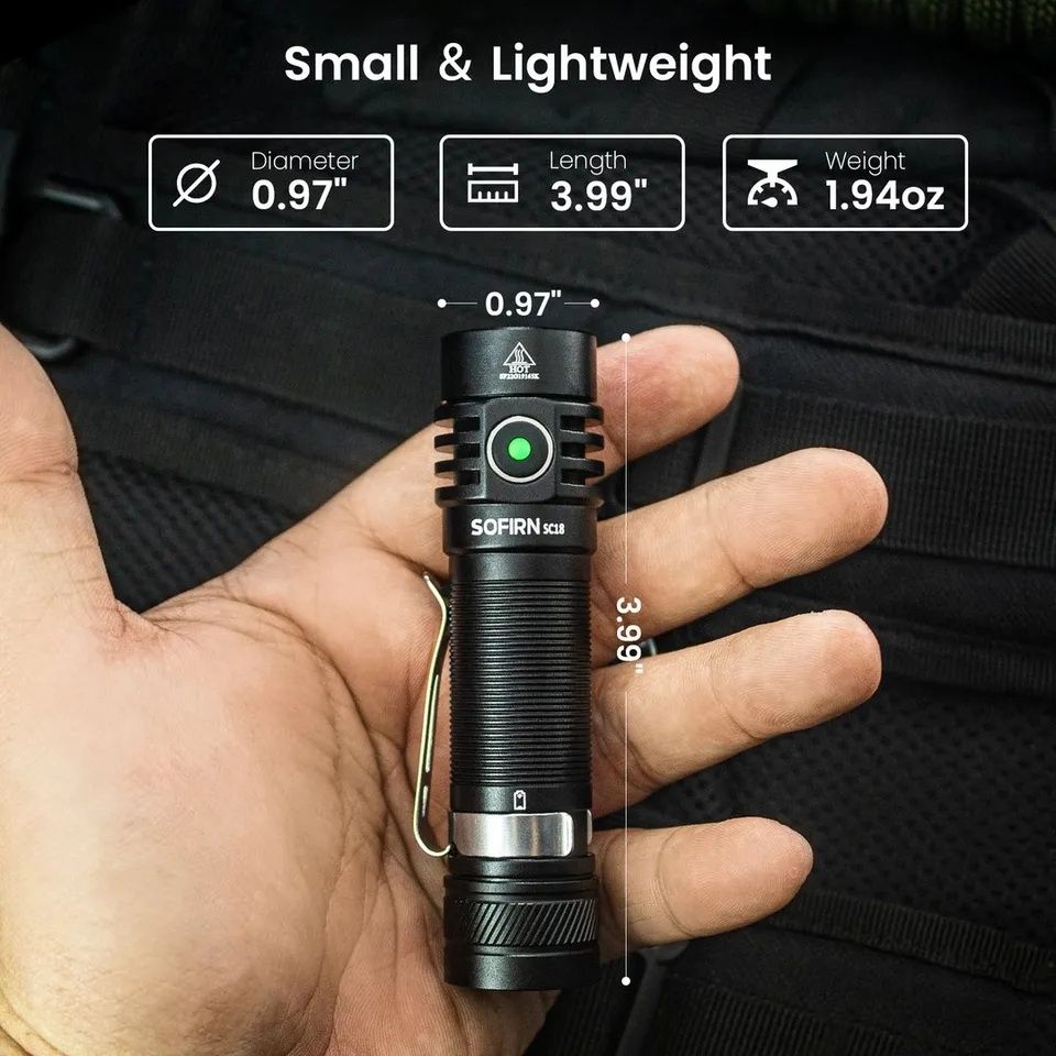 Ліхтар SOFIRN SC18 WURKKOS WK03 black\SST40-1800LM\в комплекті з АКБ
