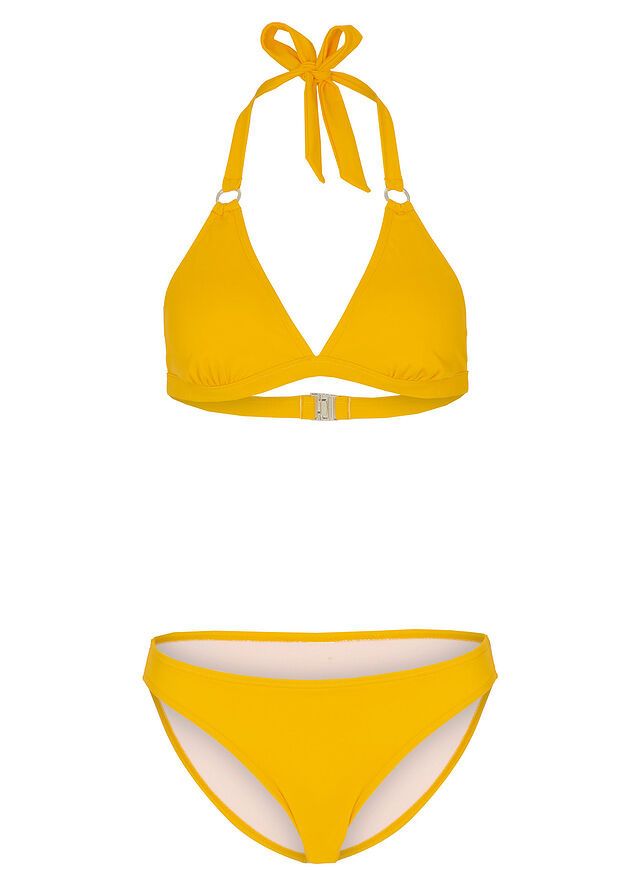 AH758 bikini żółte z wiązaniem na szyi ^44