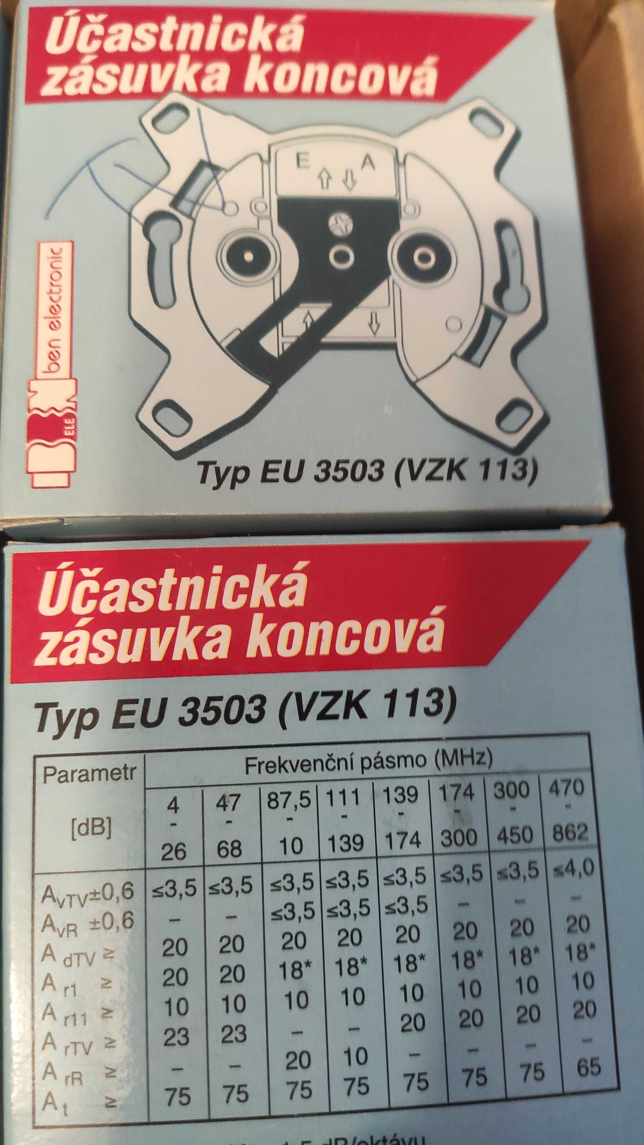 Zestaw 6 nieużywanych gniazd końcowych RTV do montażu podtynkowego