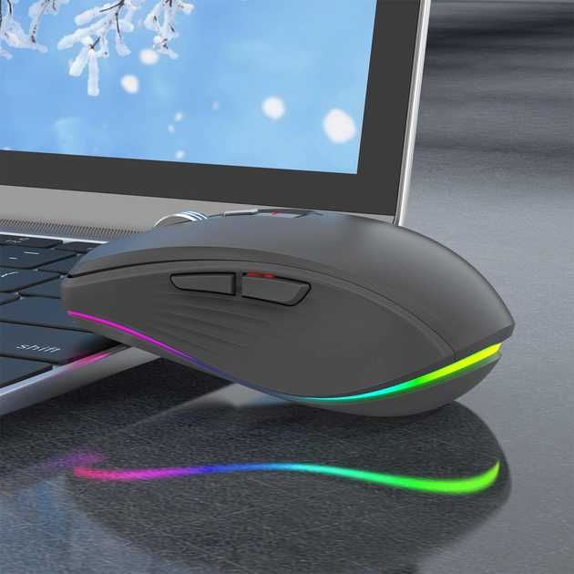 Мышка беспроводная FM FIT-3 USB+Bluetooth с RGB подсветкой на аккум