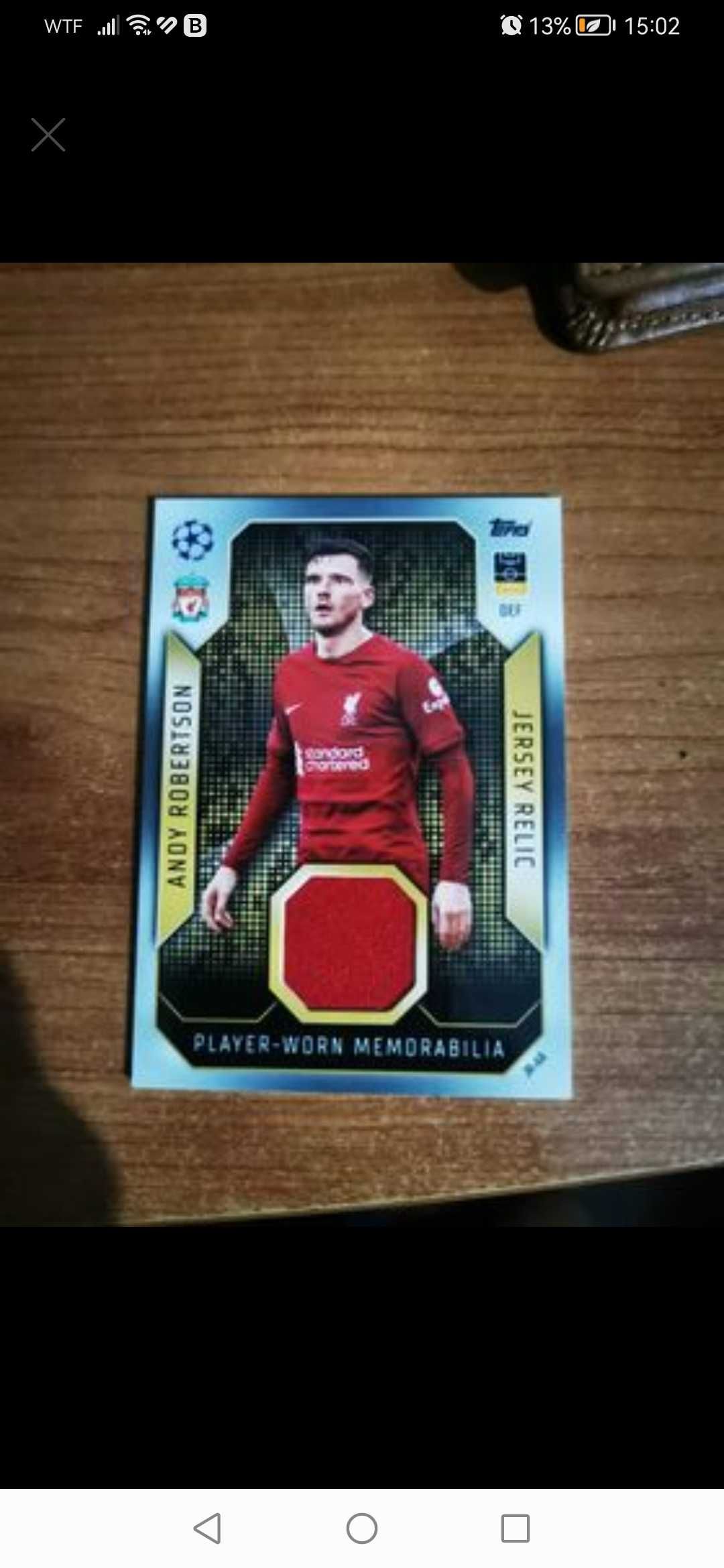 Match attax champions league 22/23 Card Jersey relic Andy Robertson