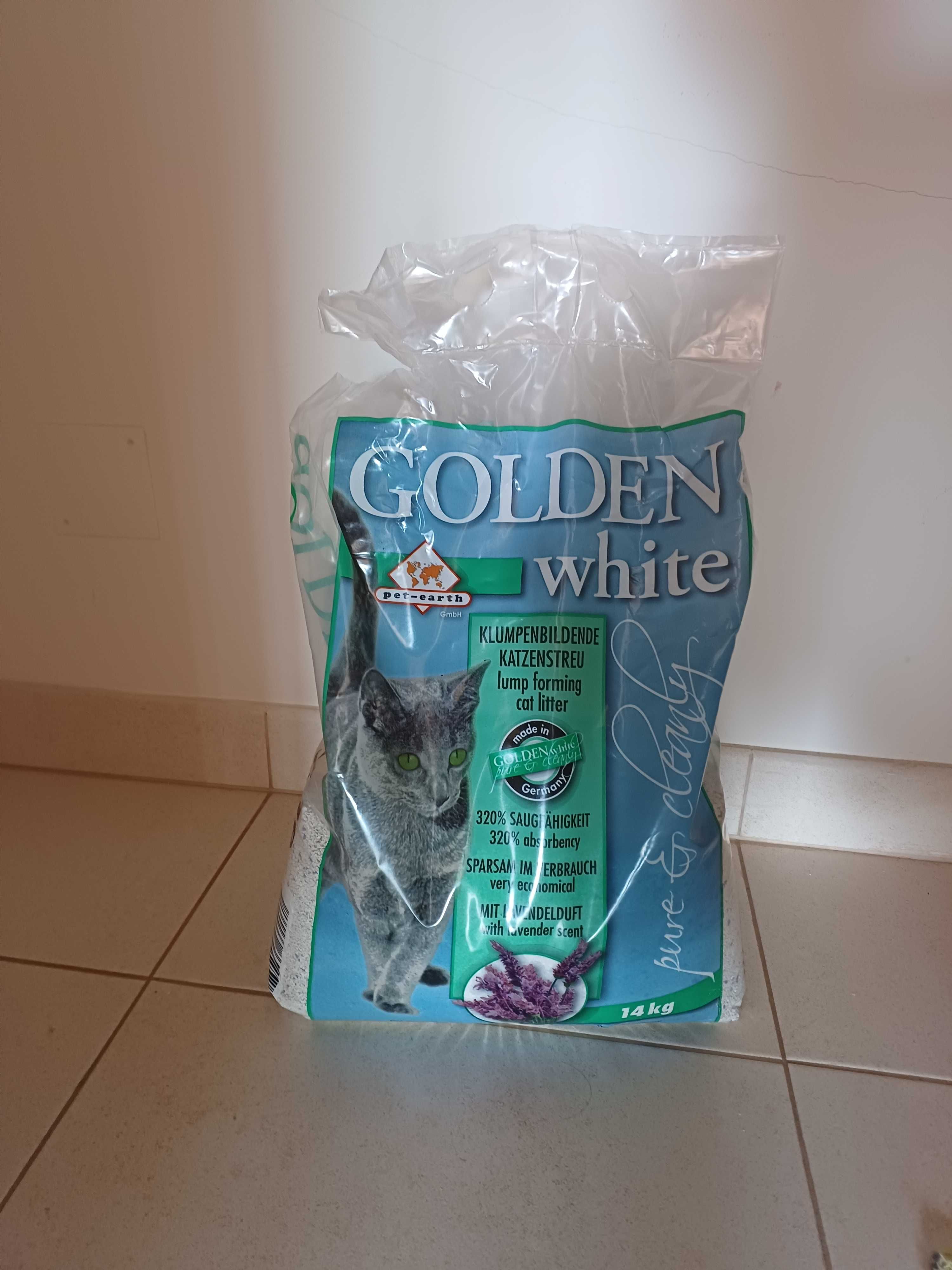 Areia para gato-Golden Whyte-Lavanda 14kg+10kg