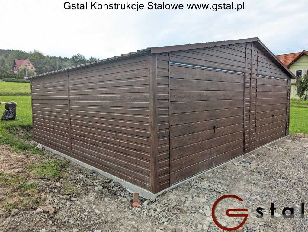 garaż blaszak 7x7 orzech złoty dąb solidny wzmocniony profil ocynk