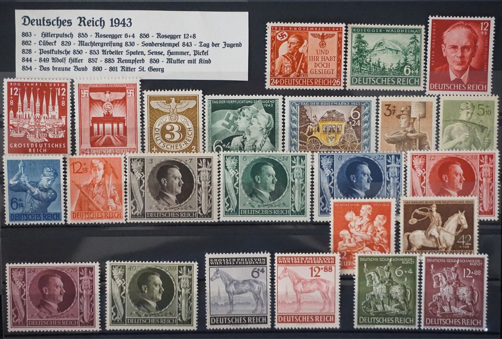 Третій Рейх. Поштові марки.Усі серії 1941–1945 років (5 років). MNH/MH