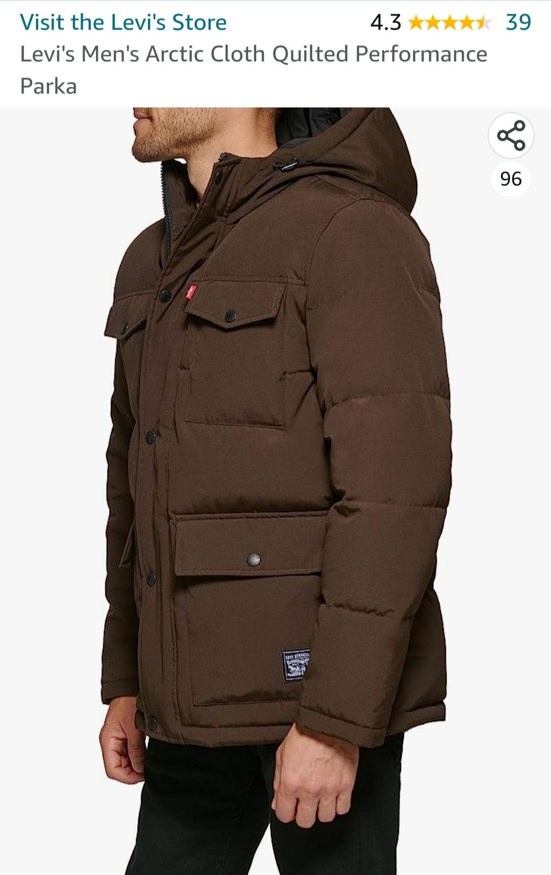 Зимняя теплая куртка парка Levis Размер XL Оригинал Левайс Левис