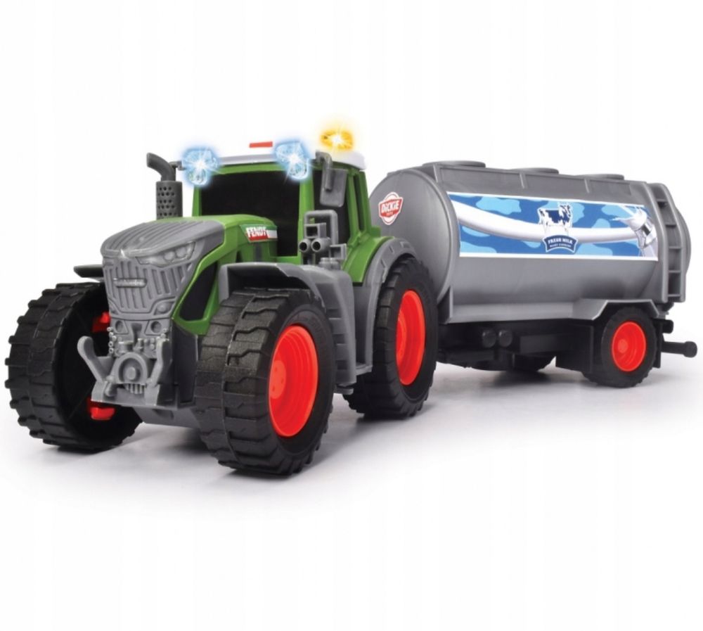 Dickie Farm Traktor z przyczepą na mleko FENDT 26 cm
