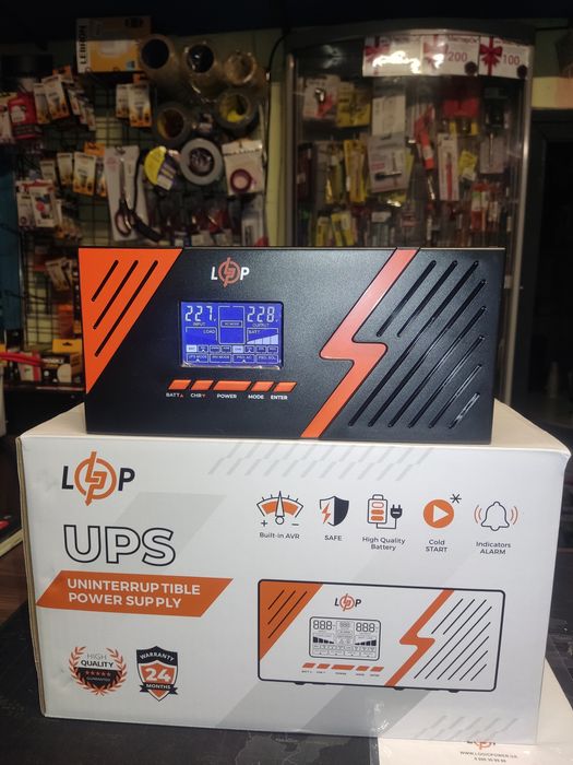 ДБЖ з правильною синусоїдою 12V LPM-PSW-1500VA (1050Вт) Black