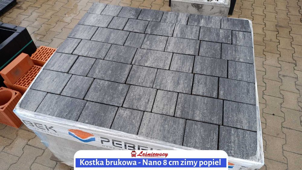 Nano 8 cm zimny popiel - kostka brukowa, taras, podjazd