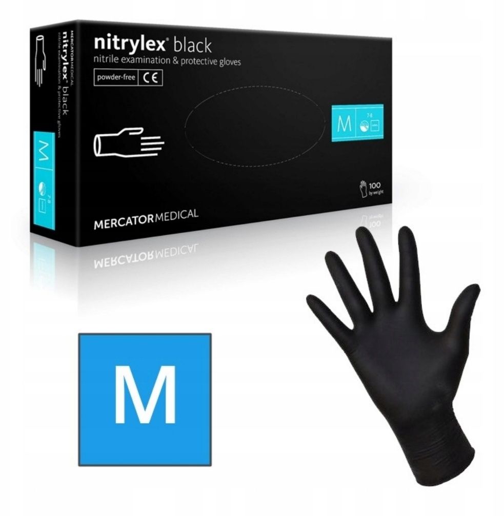 Rękawiczki nitrylex® black M (100 szt.)