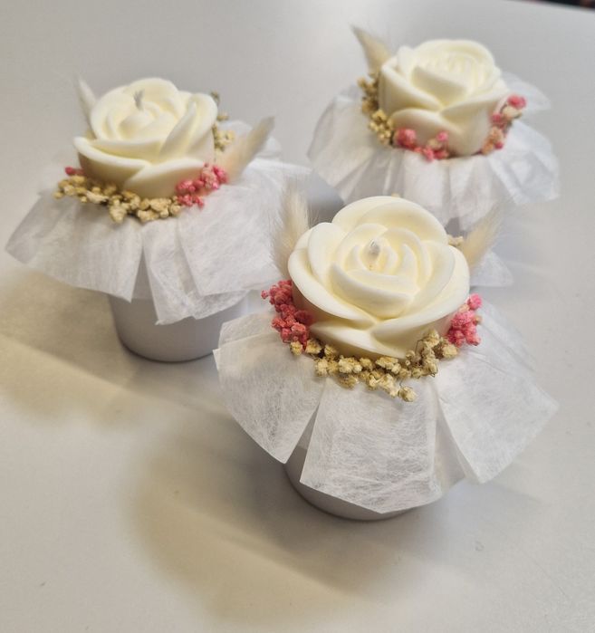 Flower box świece sojowe mini prezent dzień nauczyciela ozdoba