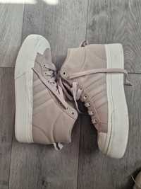 Adidas Nizza Platform wysokie beżowe