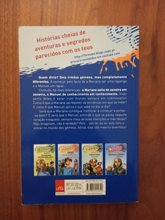 Livro "Mariana e Manuel - Gémeos em sarilhos", Coleção "7 irmãos"