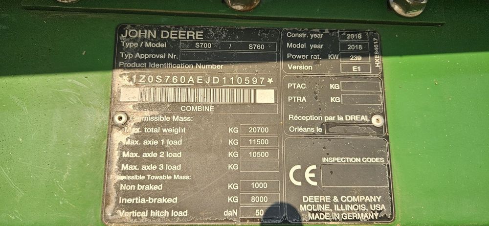 Комбайн John Deere S760 (430 к.с.)