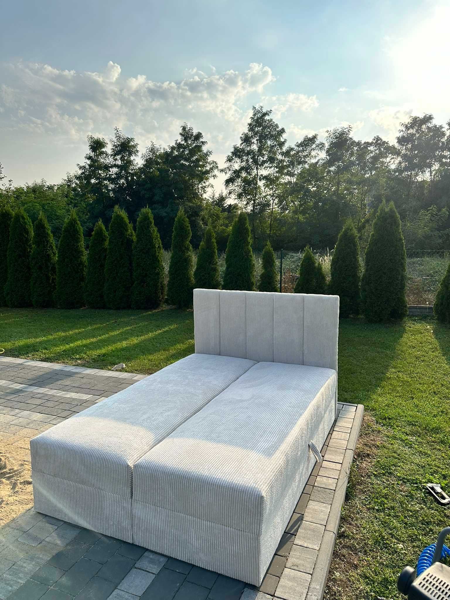 Łóżko kontynentalne SARA 160x200 z pojemnikiem na pościel Tapicerowane