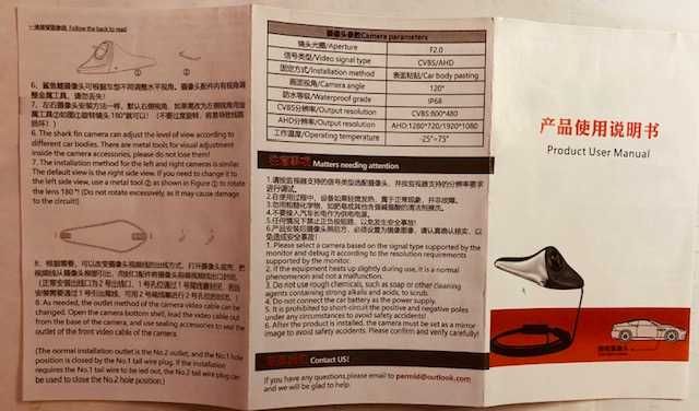 Camara de video lateral para autocaravanas e ou carros