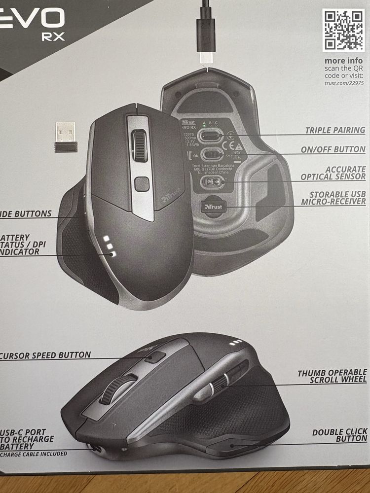 EVO RX advanced wireless mouse trust . Ігрова миша, нова