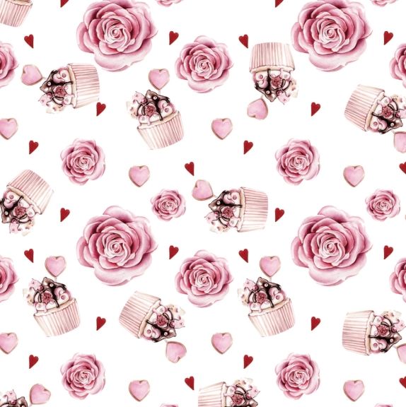 Polska sukienka lolita róże kawaii muffinki serca