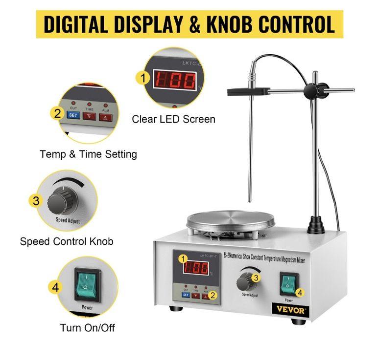 Нагрівальна плита магнітної мішалки 85-2 Мішалка магнітна 220В DOB