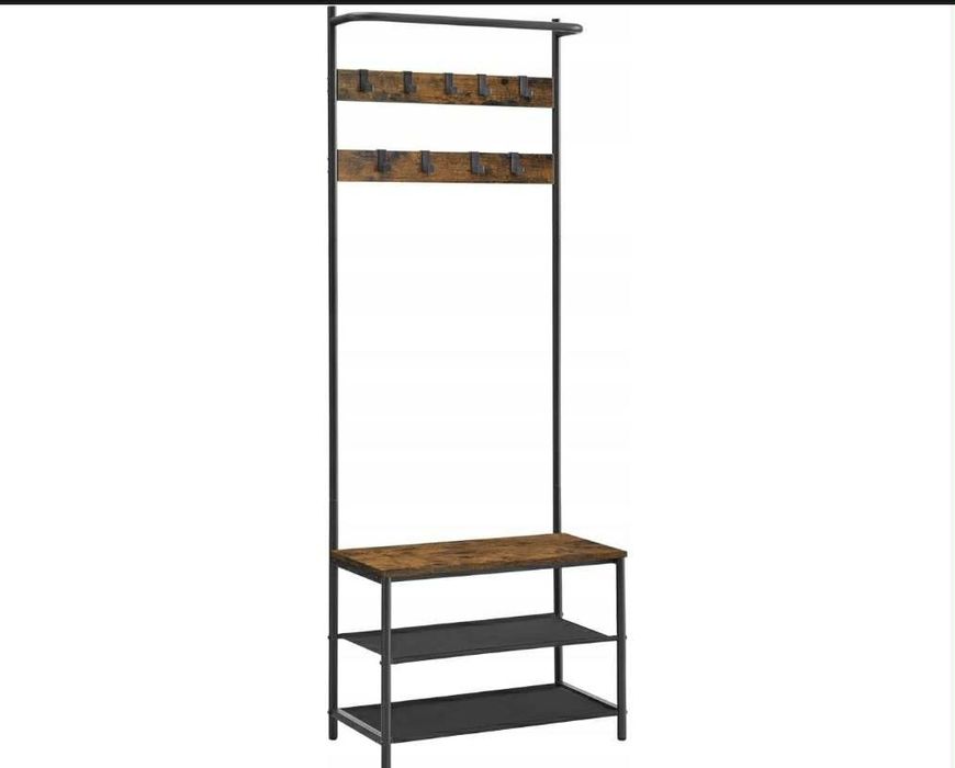 Wieszak na ubrania z ławeczką