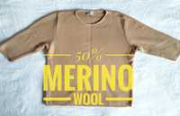 Beżowy sweterek bluzka Via Appia rozmiar 42 wełna merino merino wool r