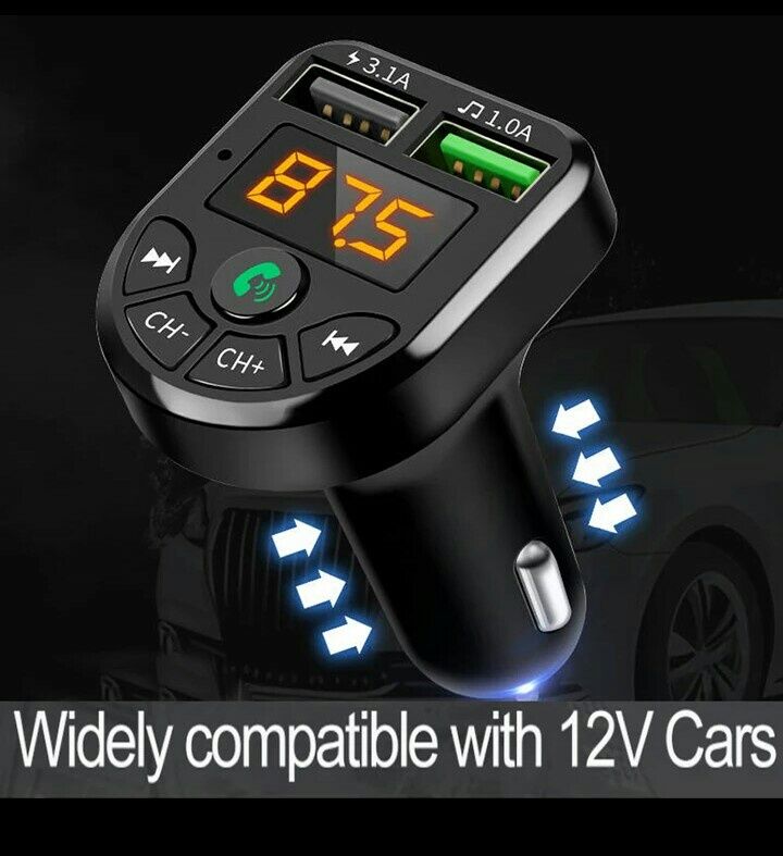 Carregador USB Bluetooth carro