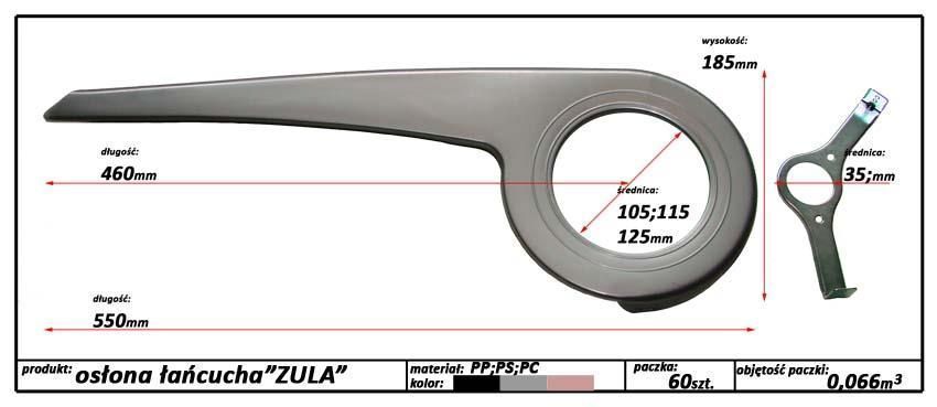 Osłona Łańcucha 28" Srebrna 115 Z Uchwytem Fi 35