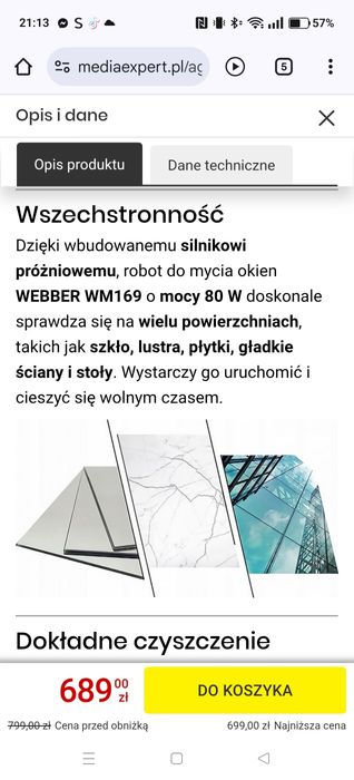 Robot myjący do okien Webber