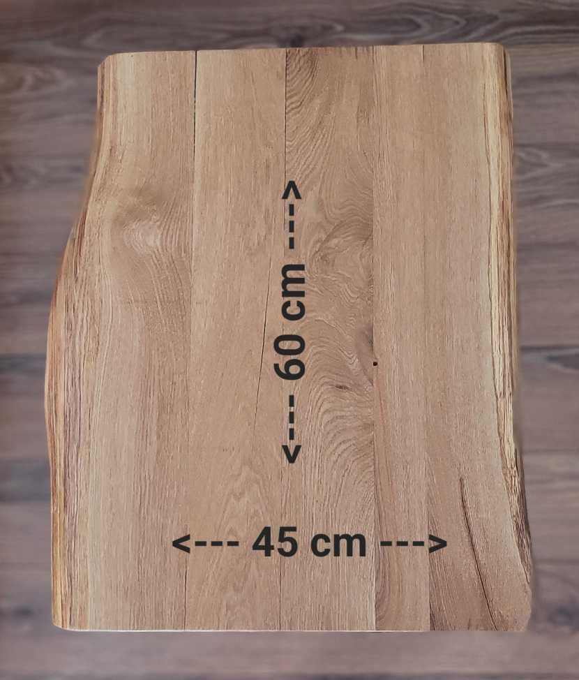 Industrialny stolik kawowy 60 cm, Ława, dębowy blat, Loft