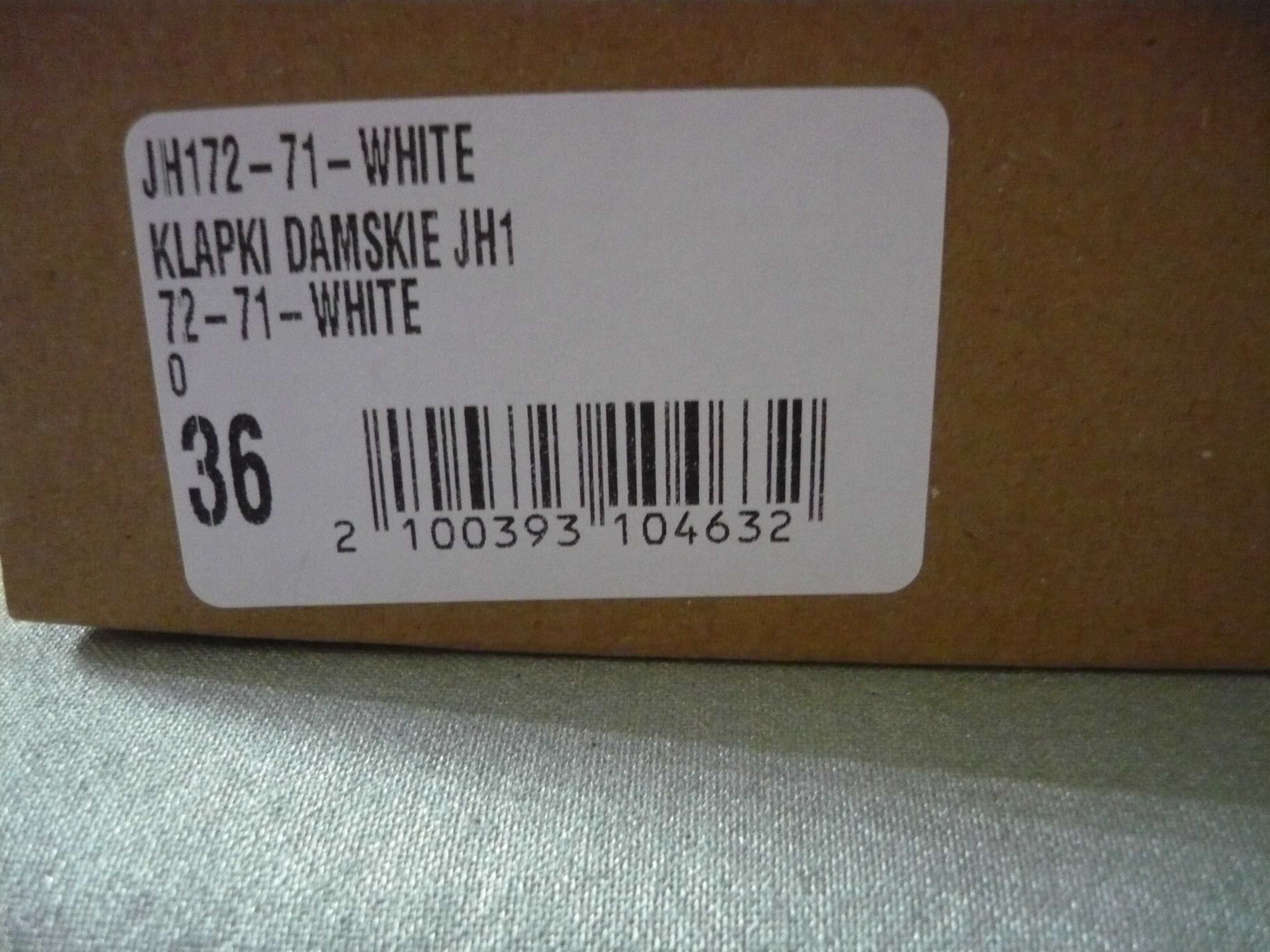 Białe klapki ozdobione perłami NOWE 24cm