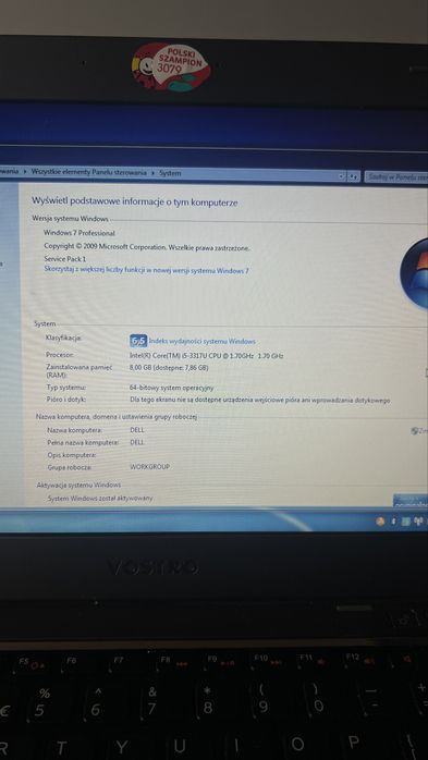 Laptop Dell Vostro 3360 z zasilaczem i bateria