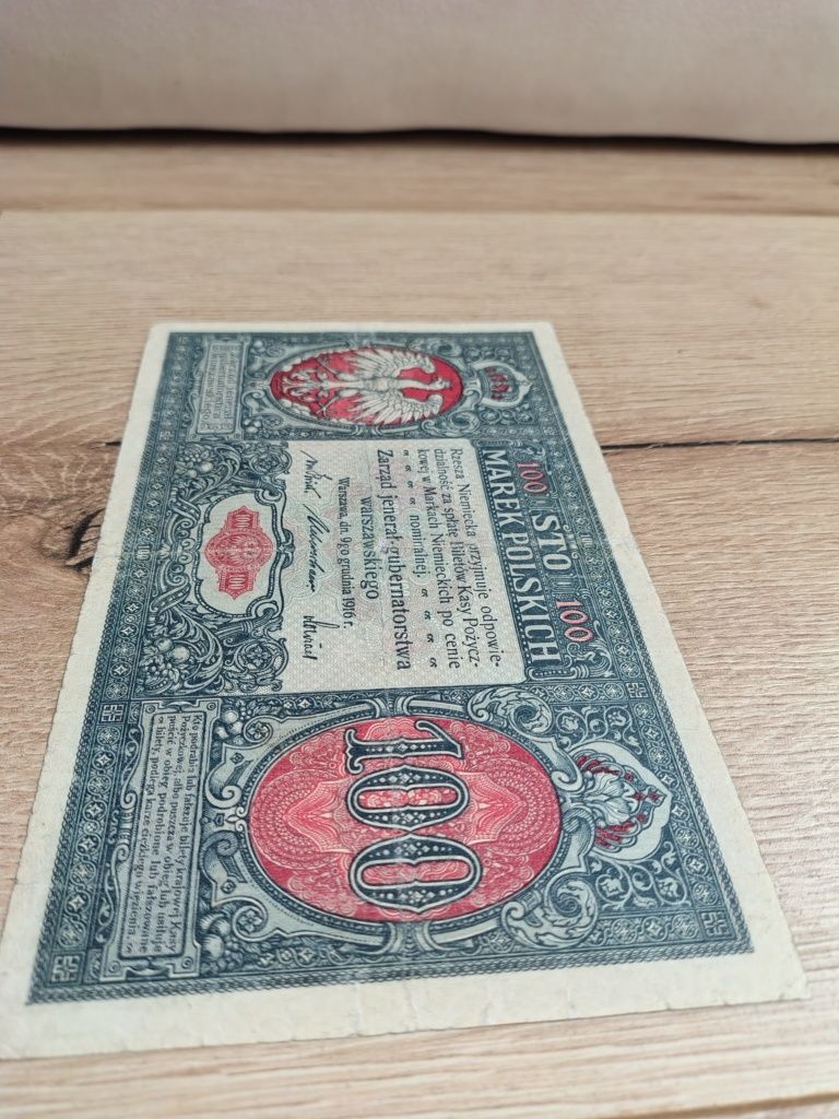 100 Marek Polskich 1916 Jeneral ! Piękny !  1917