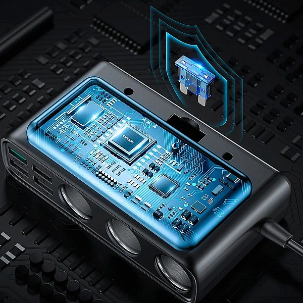 Ładowarka samochodowa 9w1 Joyroom JR-CL06/154W 5x USB-A / USB-C / 3x g