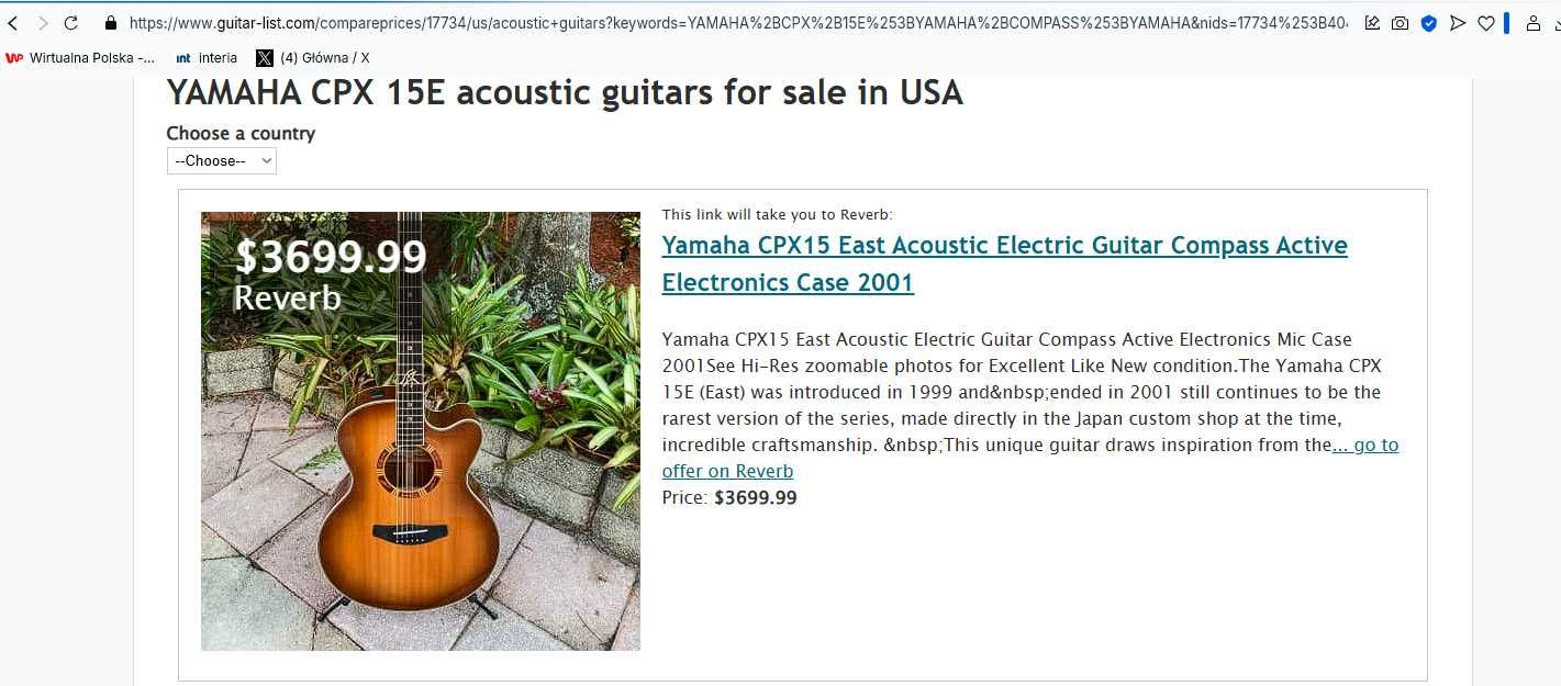 Gitara elektroakustyczna Yamaha / Compass CPX-15E