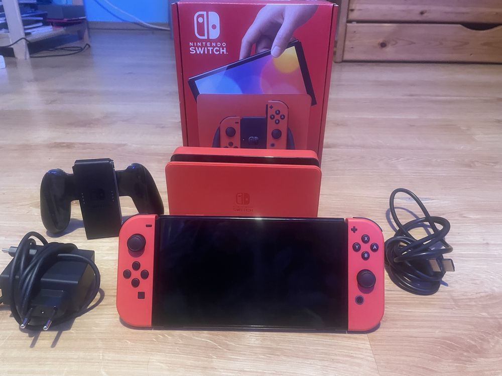Nintendo Switch OLED RED GWARANCJA dokupiona limitowana wersja