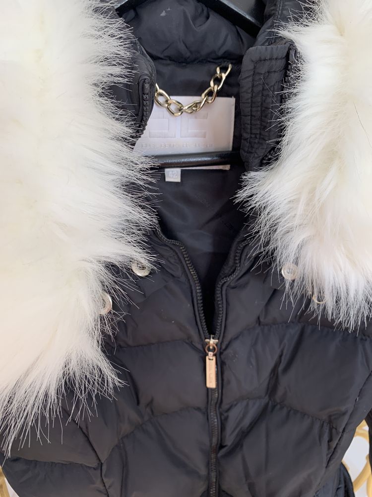 Elisabetta franchi bluza bluzka sweter kurtka  futerko lis jenot s xs