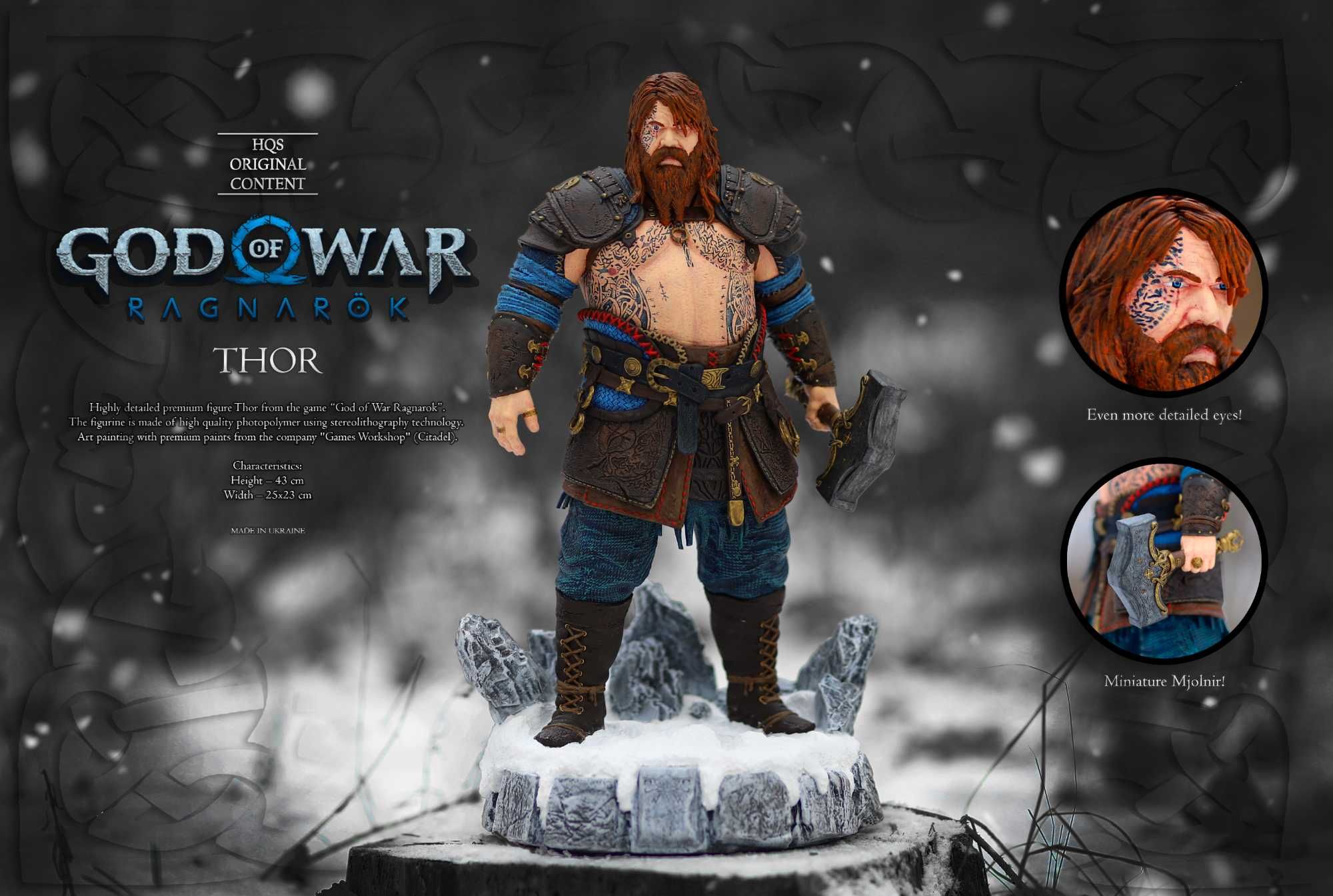 Фигурка Тора из игры "God of War Ragnarok" ("Бог Войны Рагнарёк" Тор)