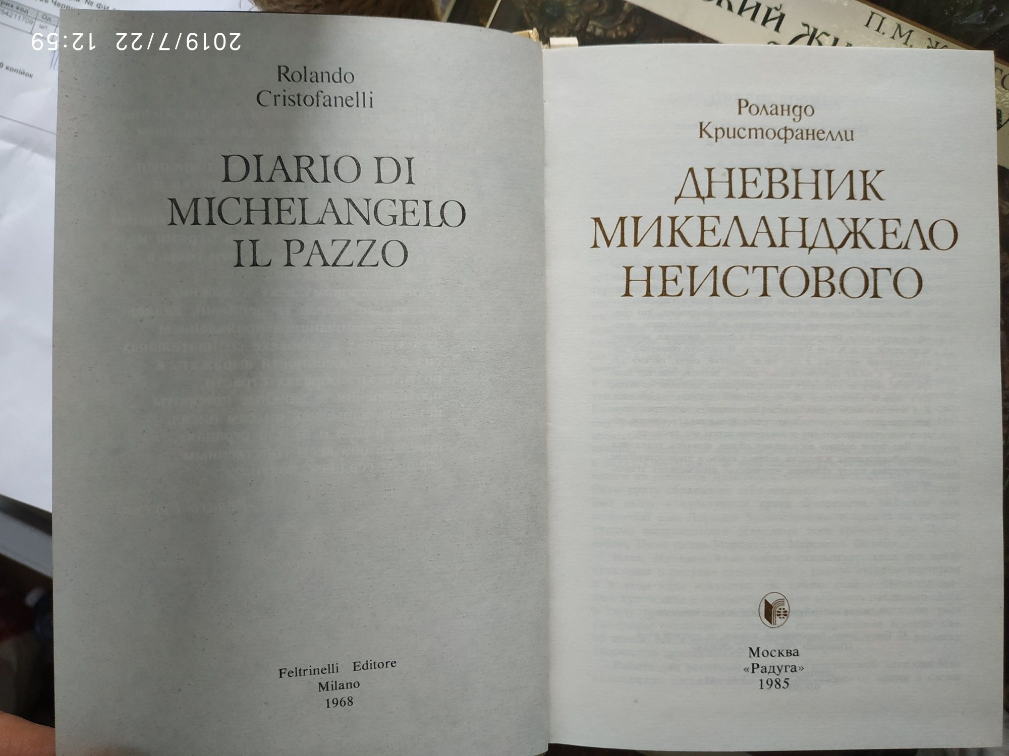 Щоденник Мікеланджело шаленого. Книга.