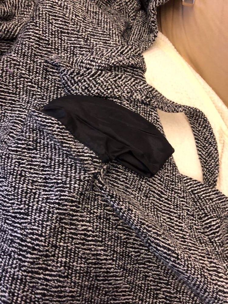Wełniany płaszcz w jodełkę Polska marka 38 M szary biało czarny nowy
