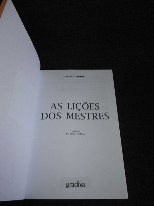Livro As Lições dos Mestres George Steiner