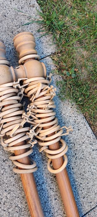 Karnisz podwójny drewniany solidny 140cm