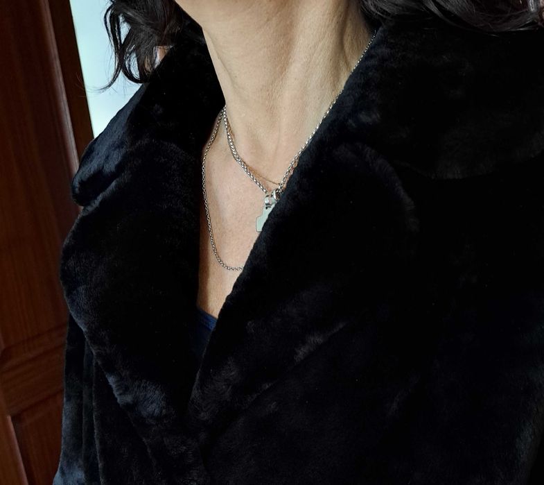 Casaco mouton pele preto, como novo