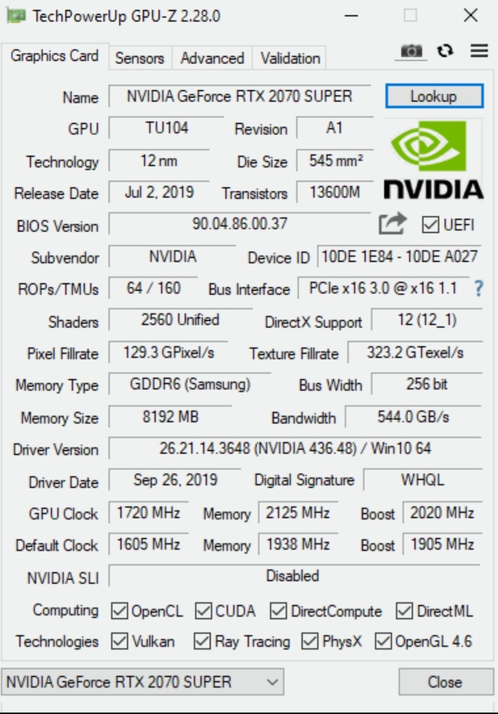 Inno3d RTX 2070 Super 8 gb