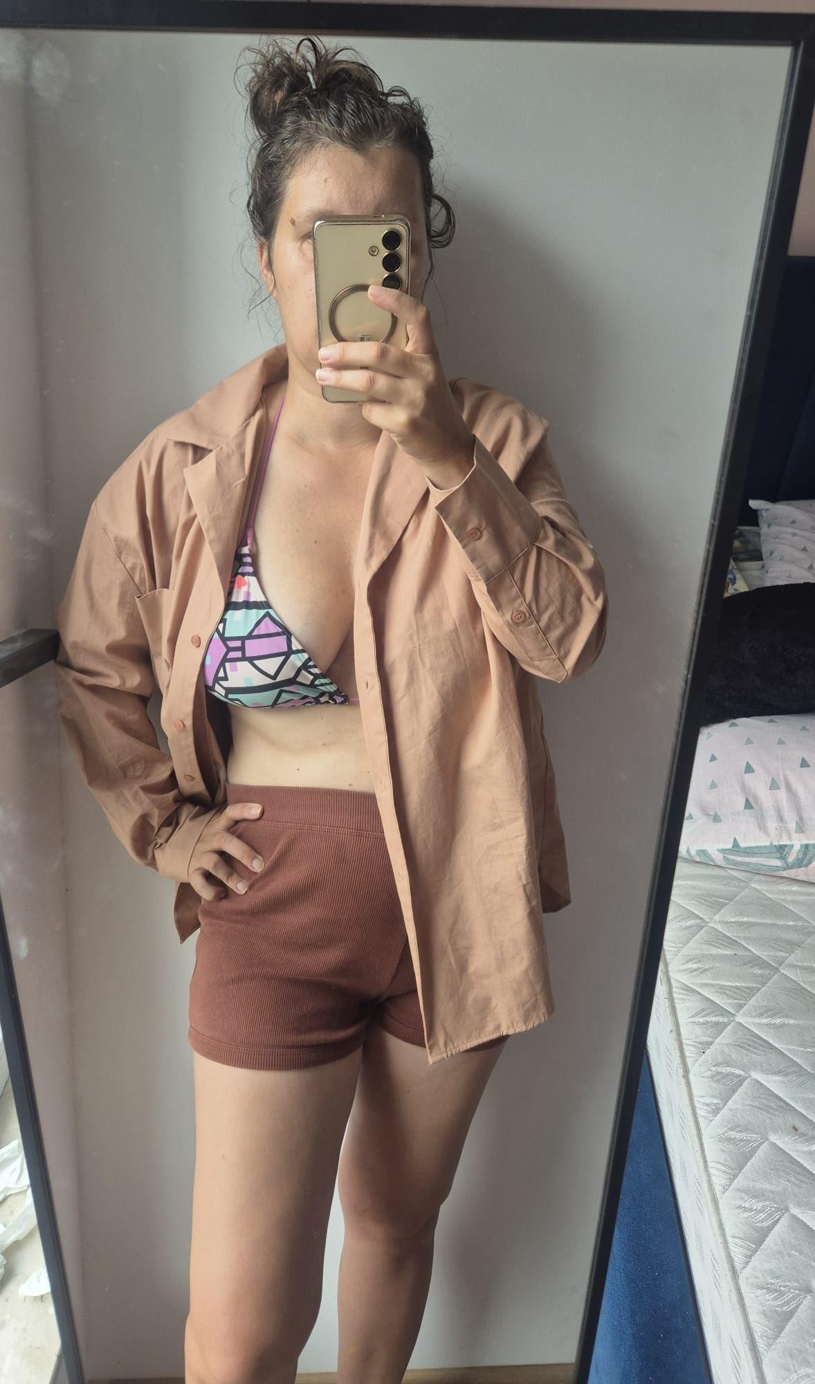 Koszula różowa popelinowa oversize elegancka nowa cotton Zara 38/M