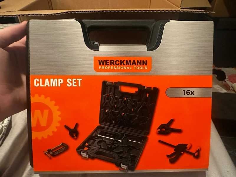 Werckmann Clamp Set – zestaw 16 ścisków stolarskich w walizce
