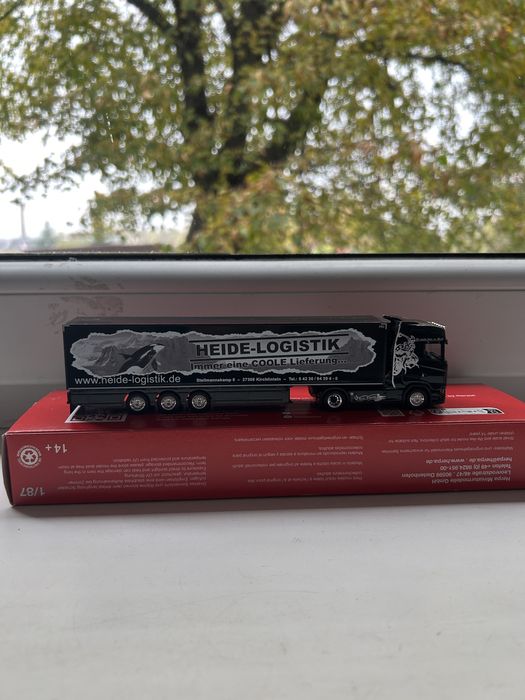 Herpa Scania CS 20 HD naczepa chłodnia "Heide Logistik" skala 1:87